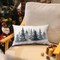 Christmas Pillow Covers 12x20 Christmas Decorations Watercolor Blue Christmas Tree Rustic Style Nature Forest Print Decorative Throw Pillows Winter Christmas Decor 003K12